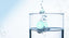 Clear water with pale-aqua microbubbles representing dissolved molecular hydrogen — overview of human clinical trials on hydrogen water and inflammation